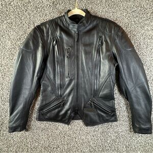 HARLEY DAVIDSON VTG 2000s Women’s XS FXRG Series 1 Black Leather Vented Jacket
